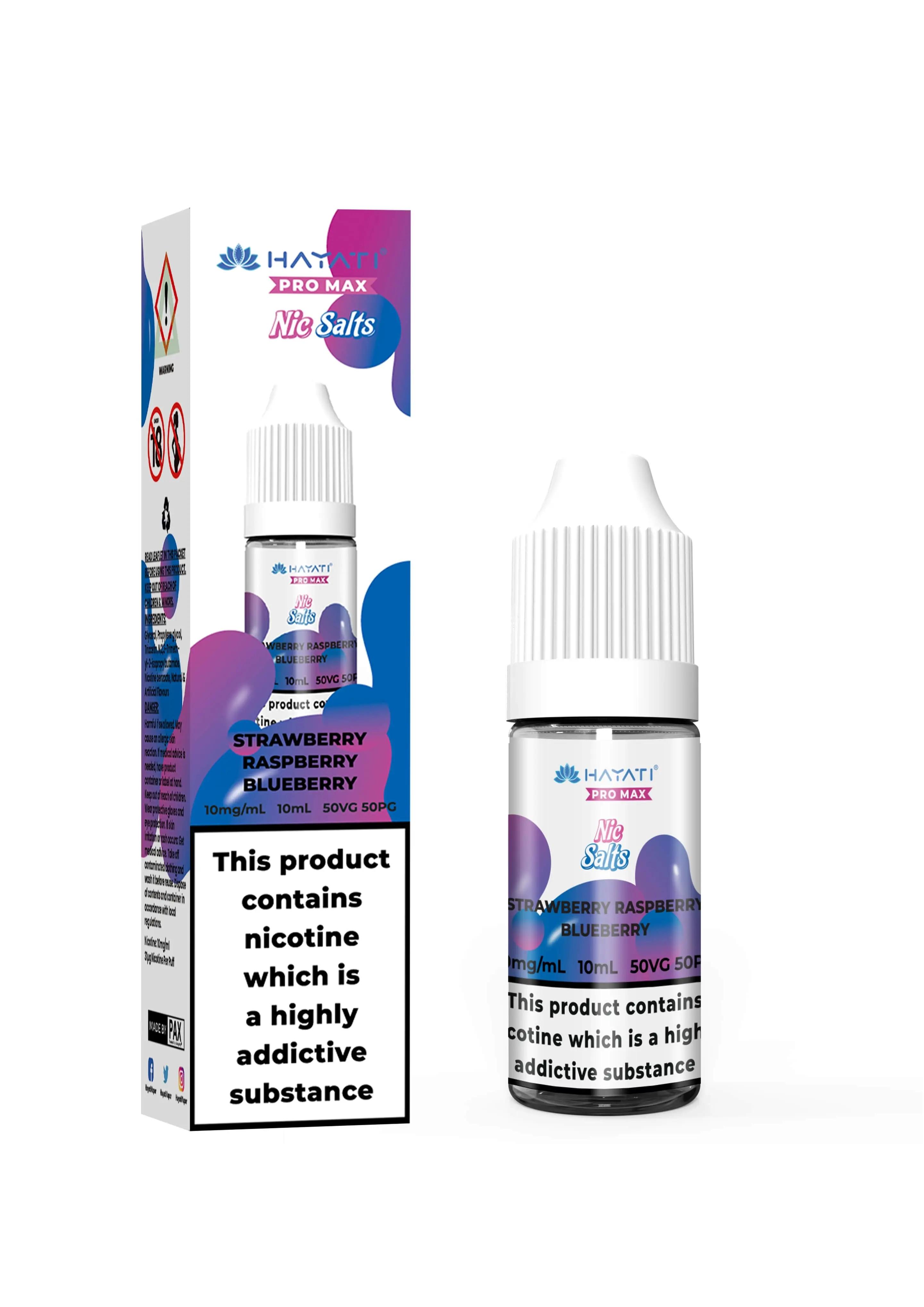 Product Image of Strawberry Raspberry Blueberry Nic Salt E-Liquid by Hayati Crystal Pro Max 10ml